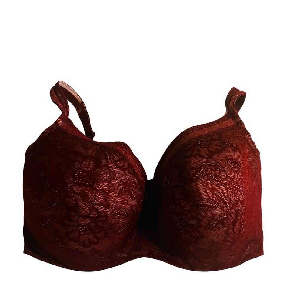 Cacique Lace Full Coverage Bra Size 40H Red